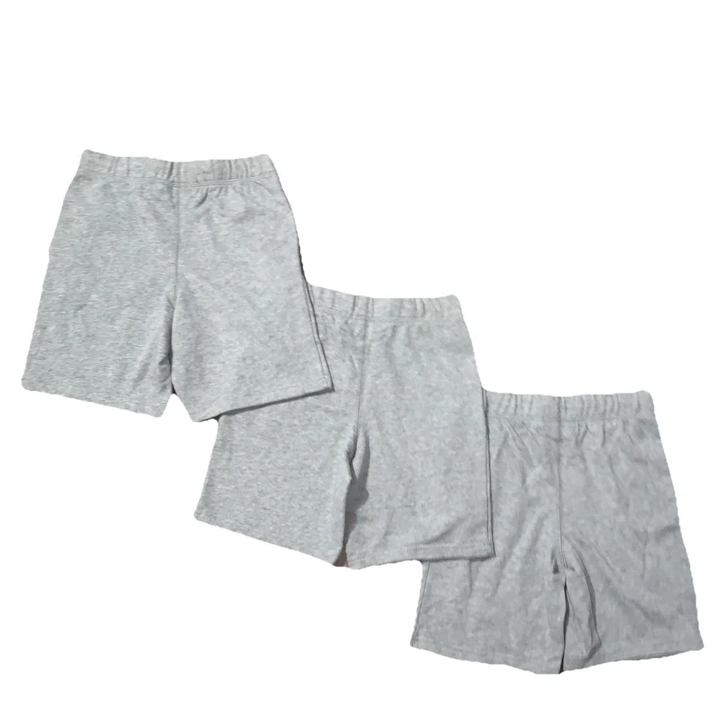 The Childrens Place Boys Pull On Terry Shorts 7/8 M Gray Lot Of 3 Drawstring NEW